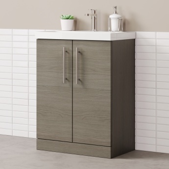 Delphi Nordic 600mm 2-Door Floor Standing Vanity Unit (inc Basin) | Product Image