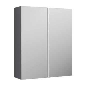 Delphi Nordic Grey 600mm 2-Door Mirrored Bathroom Cabinet | Product Image