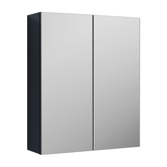 Delphi Nordic Soft Black 600mm 2-Door Mirrored Bathroom Cabinet | Product Image