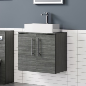 Delphi Nordic 600mm 2-Door Wall Hung Countertop Vanity Unit | Product Image