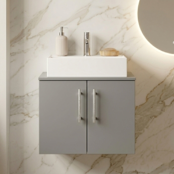 Delphi Nordic 600mm 2-Door Wall Hung Countertop Vanity Unit | Product Image
