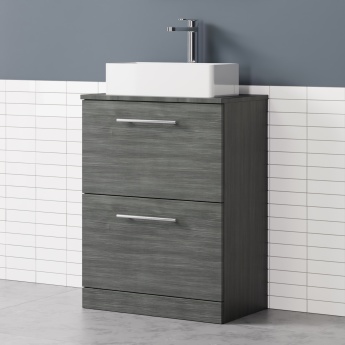 Delphi Nordic 600mm 2-Drawer Floor Standing Countertop Vanity Unit | Product Image