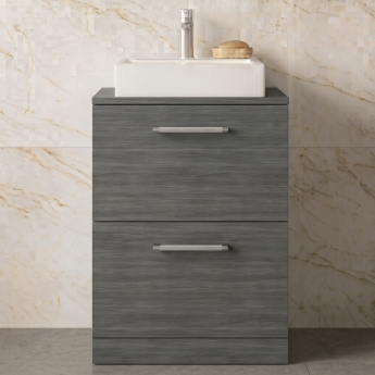 Delphi Nordic 600mm 2-Drawer Floor Standing Countertop Vanity Unit | Product Image