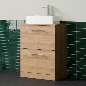 Delphi Nordic 600mm 2-Drawer Floor Standing Countertop Vanity Unit | Product Image