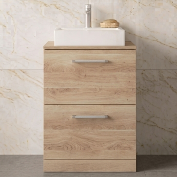Delphi Nordic 600mm 2-Drawer Floor Standing Countertop Vanity Unit | Product Image
