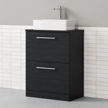 Delphi Nordic 600mm 2-Drawer Floor Standing Countertop Vanity Unit | Product Image