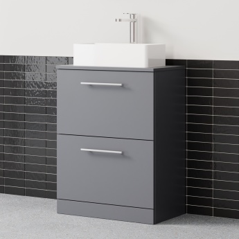 Delphi Nordic 600mm 2-Drawer Floor Standing Countertop Vanity Unit | Product Image