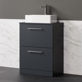 Delphi Nordic 600mm 2-Drawer Floor Standing Countertop Vanity Unit | Product Image