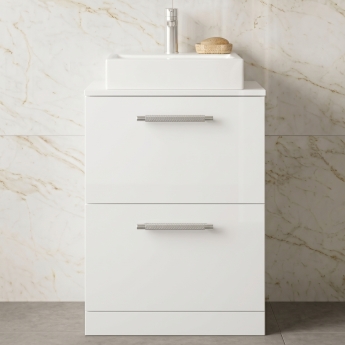Delphi Nordic 600mm 2-Drawer Floor Standing Countertop Vanity Unit | Product Image