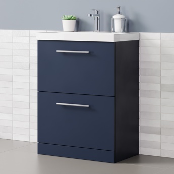 Delphi Nordic 600mm 2-Drawer Floor Standing Vanity Unit (inc Basin) | Product Image