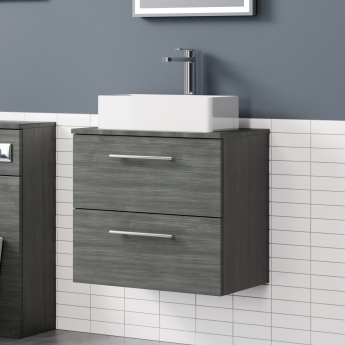 Delphi Nordic 600mm 2-Drawer Wall Hung Countertop Vanity Unit | Product Image