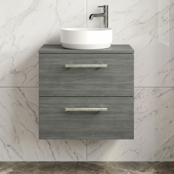 Delphi Nordic 600mm 2-Drawer Wall Hung Countertop Vanity Unit | Product Image