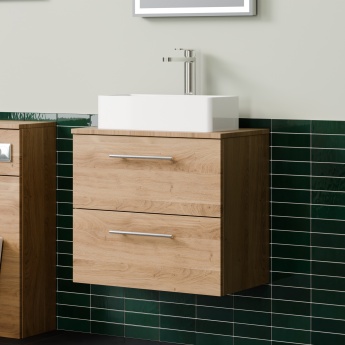 Delphi Nordic 600mm 2-Drawer Wall Hung Countertop Vanity Unit | Product Image