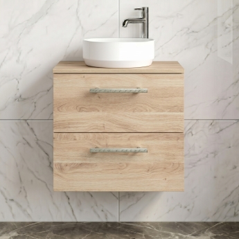 Delphi Nordic 600mm 2-Drawer Wall Hung Countertop Vanity Unit | Product Image