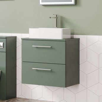 Delphi Nordic 600mm 2-Drawer Wall Hung Countertop Vanity Unit | Product Image