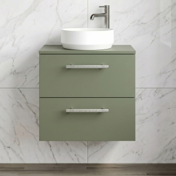 Delphi Nordic 600mm 2-Drawer Wall Hung Countertop Vanity Unit | Product Image
