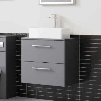 Delphi Nordic 600mm 2-Drawer Wall Hung Countertop Vanity Unit | Product Image
