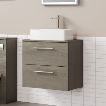 Delphi Nordic 600mm 2-Drawer Wall Hung Countertop Vanity Unit | Product Image