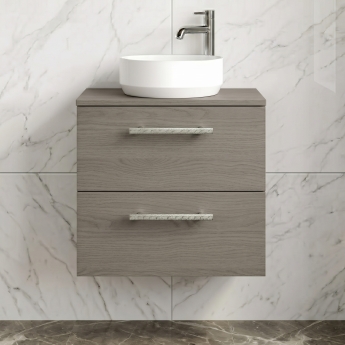 Delphi Nordic 600mm 2-Drawer Wall Hung Countertop Vanity Unit | Product Image