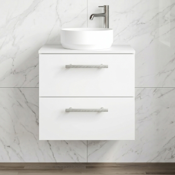 Delphi Nordic 600mm 2-Drawer Wall Hung Countertop Vanity Unit | Product Image