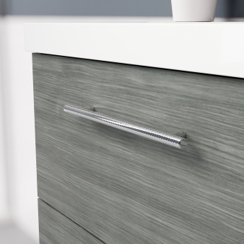 Delphi Nordic Anthracite 600mm 2-Drawer Wall Hung Vanity Unit (inc Basin) | Product Image