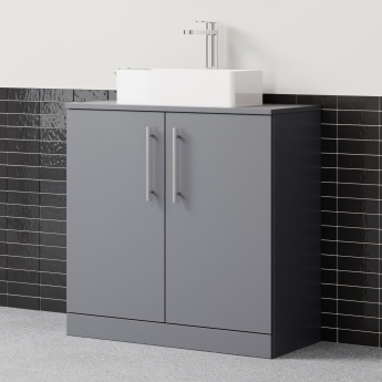 Delphi Nordic 800mm 2-Door Floor Standing Countertop Vanity Unit | Product Image