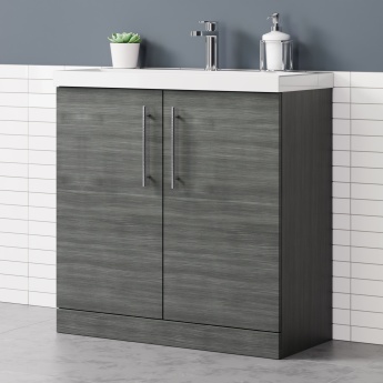 Delphi Nordic 800mm 2-Door Floor Standing Vanity Unit (inc Basin) | Product Image