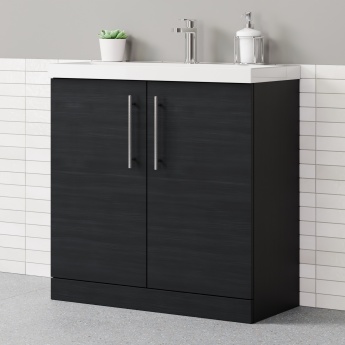 Delphi Nordic 800mm 2-Door Floor Standing Vanity Unit (inc Basin) | Product Image