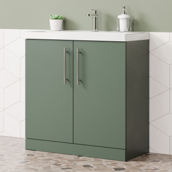Delphi Nordic 800mm 2-Door Floor Standing Vanity Unit (inc Basin) | Product Image