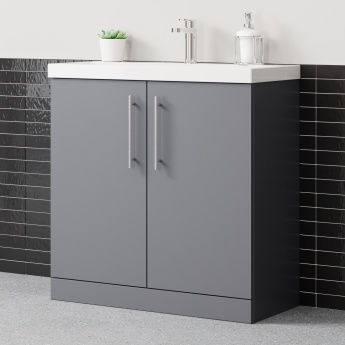 Delphi Nordic 800mm 2-Door Floor Standing Vanity Unit (inc Basin) | Product Image