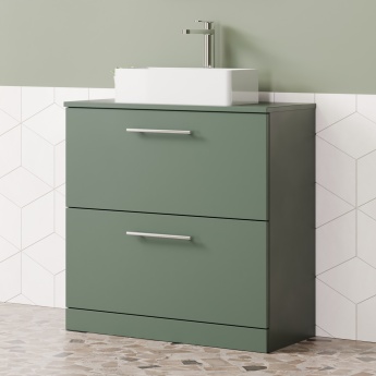 Delphi Nordic 800mm 2-Drawer Floor Standing Countertop Vanity Unit | Product Image