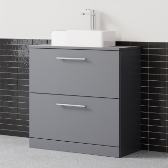 Delphi Nordic 800mm 2-Drawer Floor Standing Countertop Vanity Unit | Product Image