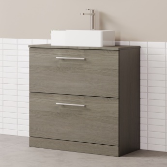 Delphi Nordic 800mm 2-Drawer Floor Standing Countertop Vanity Unit | Product Image