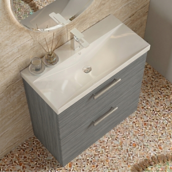 Delphi Nordic 800mm 2-Drawer Floor Standing Vanity Unit (inc Basin) | Product Image