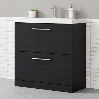 Delphi Nordic 800mm 2-Drawer Floor Standing Vanity Unit (inc Basin) | Product Image