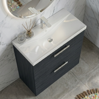 Delphi Nordic 800mm 2-Drawer Floor Standing Vanity Unit (inc Basin) | Product Image