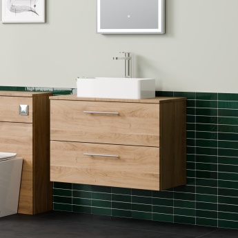 Delphi Nordic 800mm 2-Drawer Wall Hung Countertop Vanity Unit | Product Image