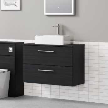 Delphi Nordic 800mm 2-Drawer Wall Hung Countertop Vanity Unit | Product Image