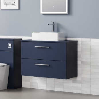 Delphi Nordic 800mm 2-Drawer Wall Hung Countertop Vanity Unit | Product Image