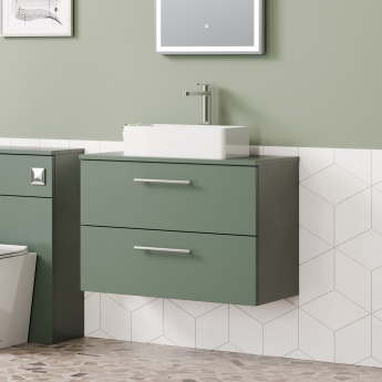 Delphi Nordic 800mm 2-Drawer Wall Hung Countertop Vanity Unit | Product Image
