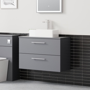 Delphi Nordic 800mm 2-Drawer Wall Hung Countertop Vanity Unit | Product Image