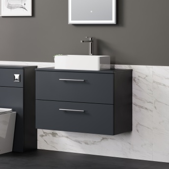 Delphi Nordic 800mm 2-Drawer Wall Hung Countertop Vanity Unit | Product Image