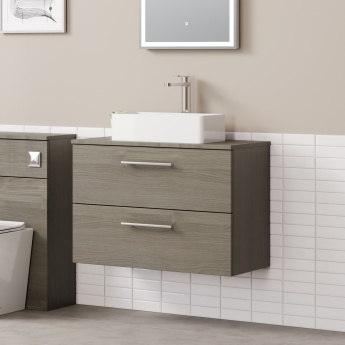 Delphi Nordic 800mm 2-Drawer Wall Hung Countertop Vanity Unit | Product Image