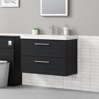 Delphi Nordic 800mm 2-Drawer Wall Hung Vanity Unit (inc Basin) | Product Image