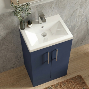 Delphi Nordic Compact 500mm 2-Door Floor Standing Vanity Unit (inc Basin) | Product Image