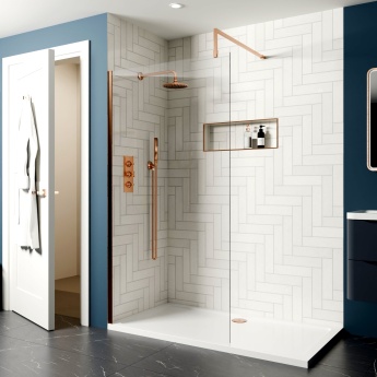 Delphi Optics Brushed Bronze Wet Room Shower Screen | Product Image