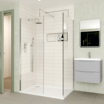 Delphi Optics Chrome Walk-In Shower Enclosure 1200mm x 800mm | Product Image