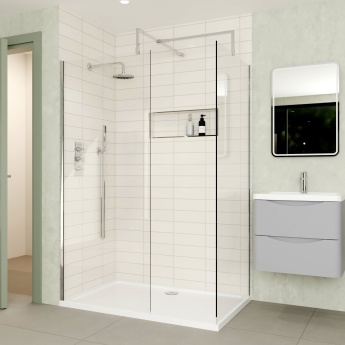 Delphi Optics Chrome Walk-In Shower Enclosure 1300mm x 800mm | Product Image