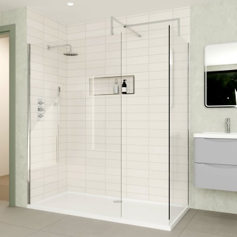 Delphi Optics Chrome Walk-In Shower Enclosure | Product Image