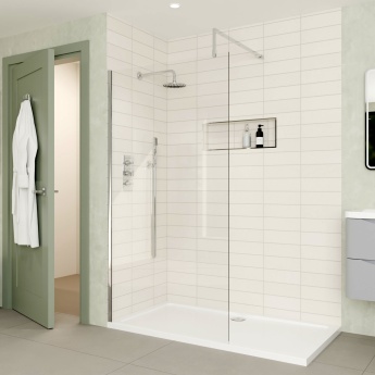 Delphi Optics Chrome Wet Room Shower Screen | Product Image